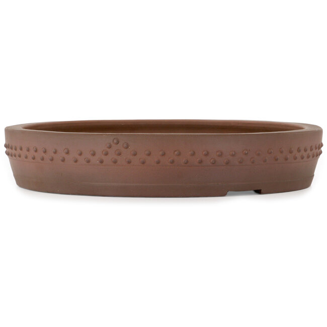 Maceta redonda sin esmaltar para bonsái de Itouen - 375 x 375 x 70 mm