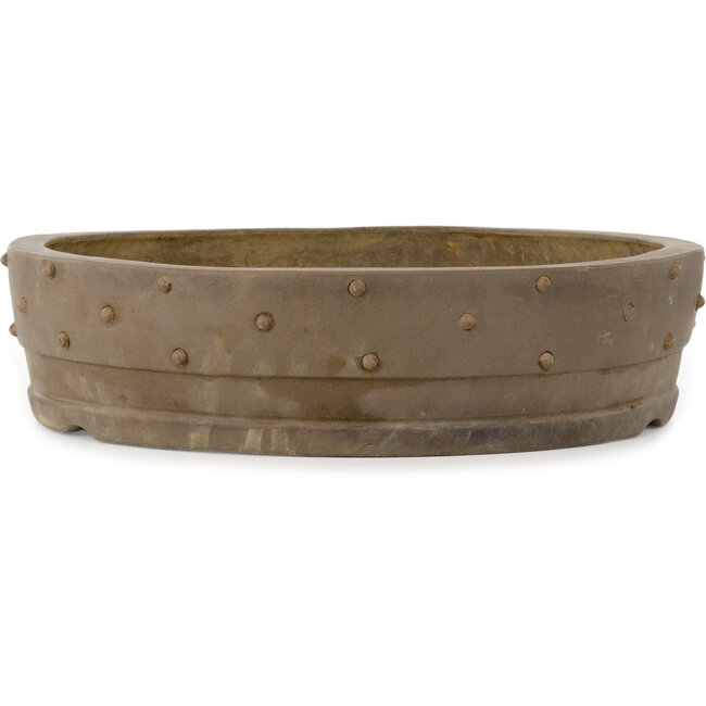 Round unglazed bonsai pot - 485 x 485 x 122 mm