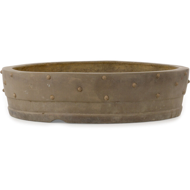 Round unglazed bonsai pot - 485 x 485 x 122 mm