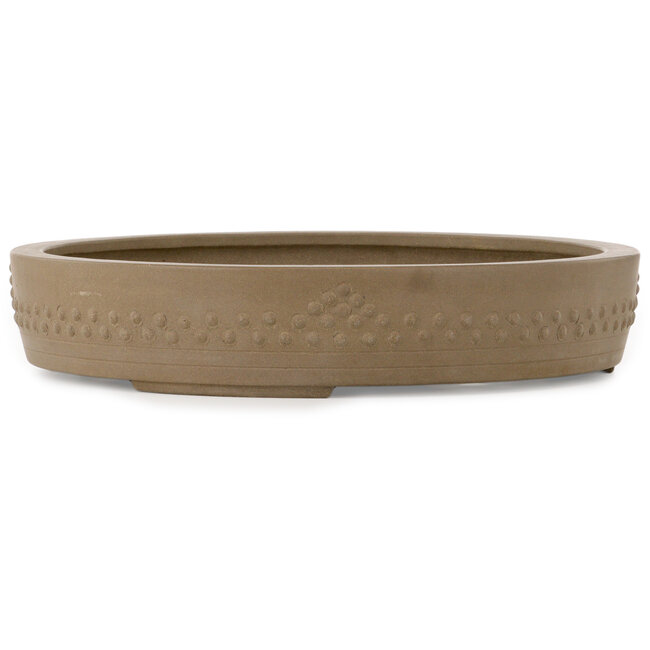 Ronde, ongeglazuurde bonsaipot - 423 x 423 x 77 mm