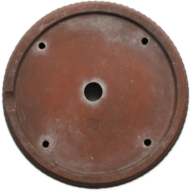 Round unglazed bonsai pot by Izumiya (Zenigo) - 355 x 355 x 75 mm