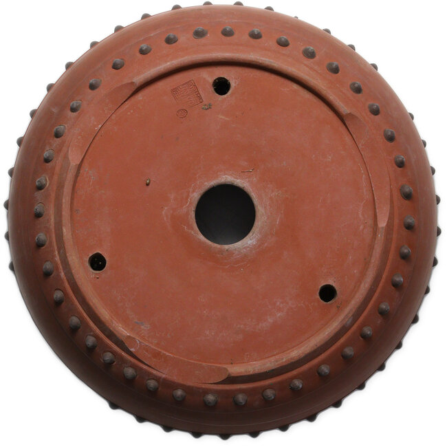 Ronde, ongeglazuurde bonsaipot van Shouzan Mizuno - 395 x 395 x 110 mm