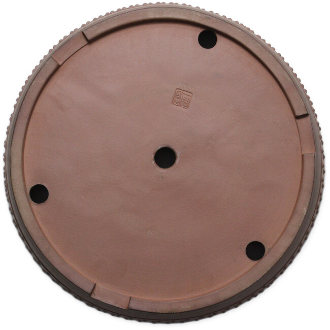 Ronde, ongeglazuurde bonsaipot van Itouen - 375 x 375 x 70 mm