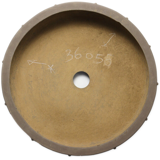 Ronde, ongeglazuurde bonsaipot - 485 x 485 x 122 mm