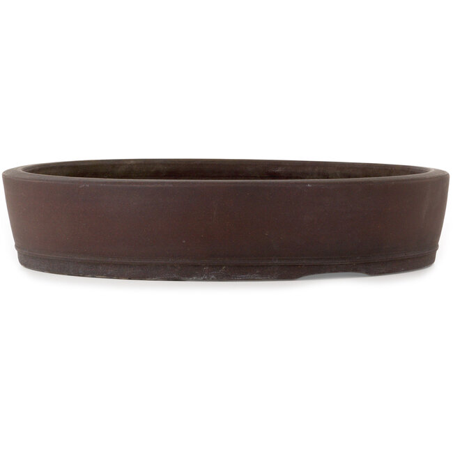 Round unglazed bonsai pot by Touyou - 453 x 453 x 95 mm