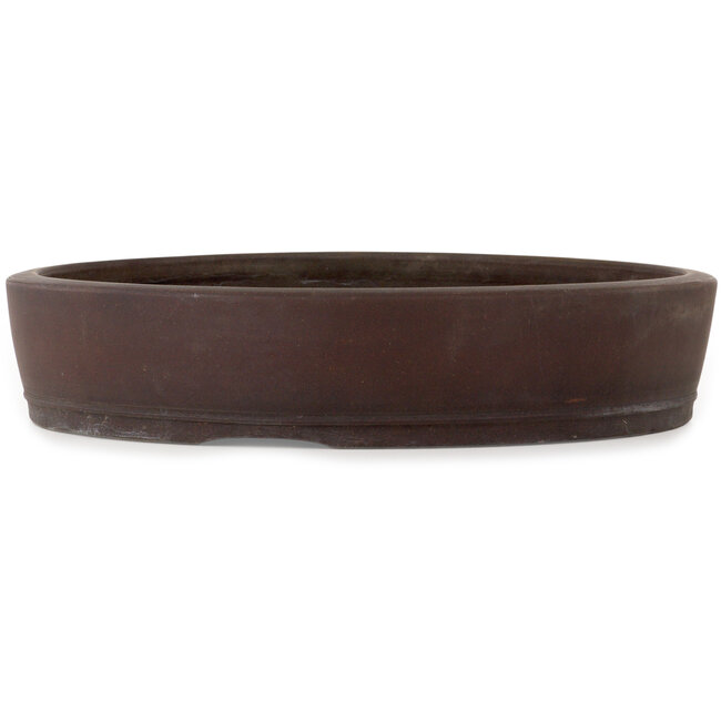Round unglazed bonsai pot by Touyou - 453 x 453 x 95 mm