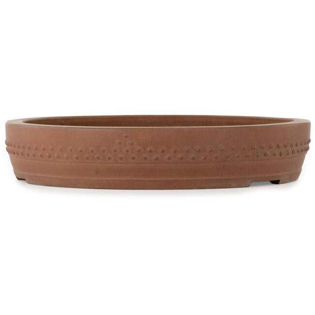 Round unglazed bonsai pot by Itouen - 410 x 410 x 78 mm