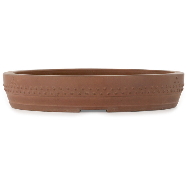 Ronde, ongeglazuurde bonsaipot van Itouen - 410 x 410 x 78 mm