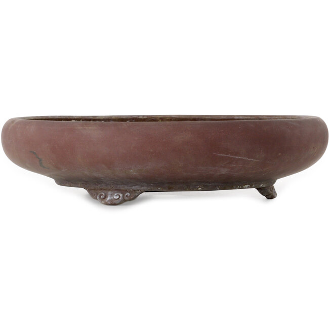 Round unglazed bonsai pot by Touyou - 480 x 480 x 110 mm