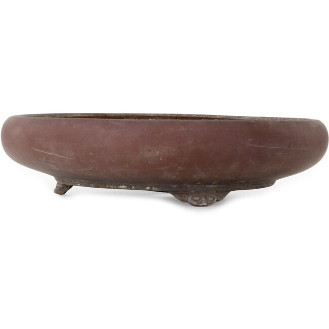 Round unglazed bonsai pot by Touyou - 480 x 480 x 110 mm