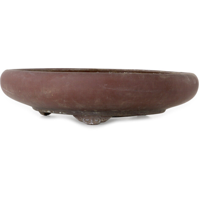 Round unglazed bonsai pot by Touyou - 480 x 480 x 110 mm