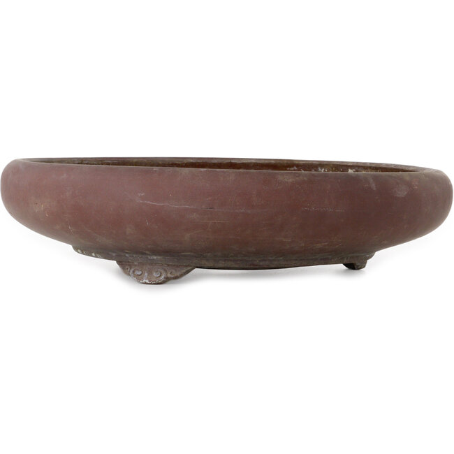 Round unglazed bonsai pot by Touyou - 480 x 480 x 110 mm