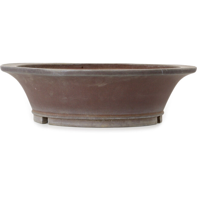 Round unglazed bonsai pot by Yamaaki Toshio (third generation) - 450 x 450 x 130 mm