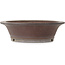 Round unglazed bonsai pot by Yamaaki Toshio (third generation) - 450 x 450 x 130 mm