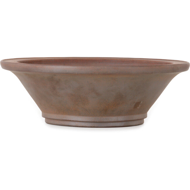 Pot à bonsaï rond non émaillé de Seizan (Reihou, Kataoka Katsushi, maître four Seizan) - 284 x 284 x 90 mm