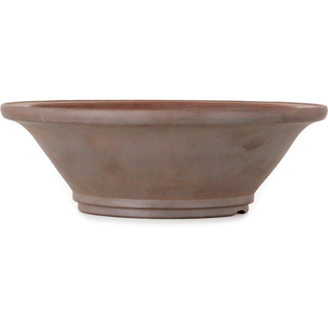 Vaso bonsai rotondo non smaltato di Seizan (Reihou, Kataoka Katsushi, forno maestro Seizan) - 284 x 284 x 90 mm