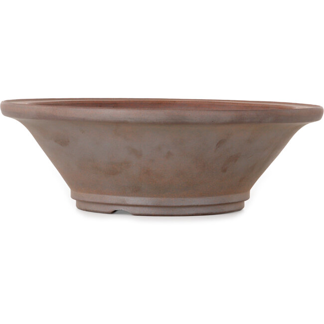 Pot à bonsaï rond non émaillé de Seizan (Reihou, Kataoka Katsushi, maître four Seizan) - 284 x 284 x 90 mm