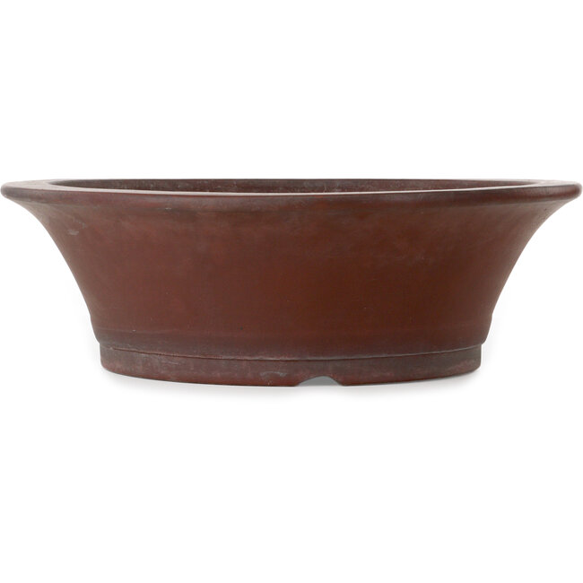 Ronde, ongeglazuurde bonsaipot van Yamaaki Toshio (derde generatie) - 527 x 527 x 172 mm