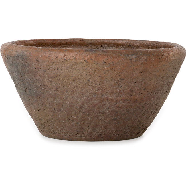 Runder unglasierter Bonsaitopf von Reihou (Bonsai Matsushita Hiroyuki oder Mr. Matsushita Reiji Master) – 292 x 292 x 145 mm