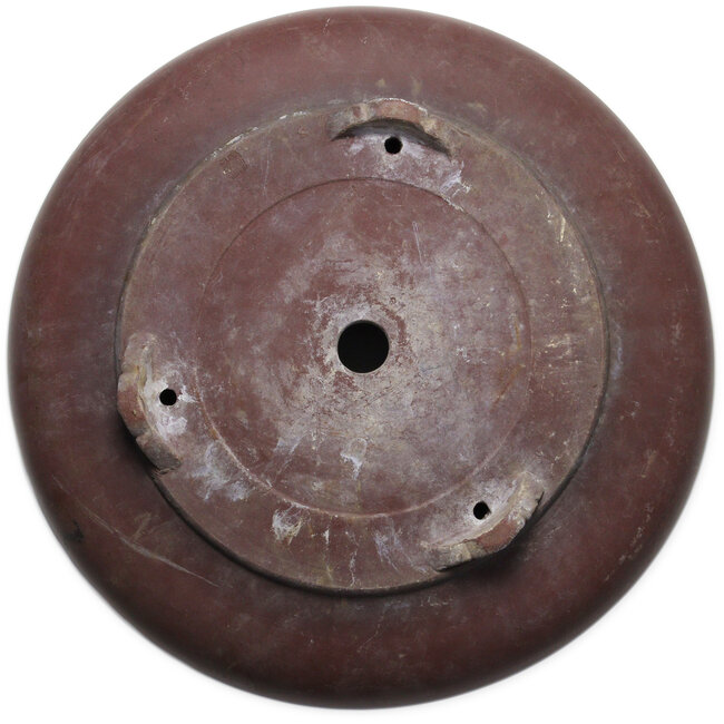 Round unglazed bonsai pot by Touyou - 480 x 480 x 110 mm