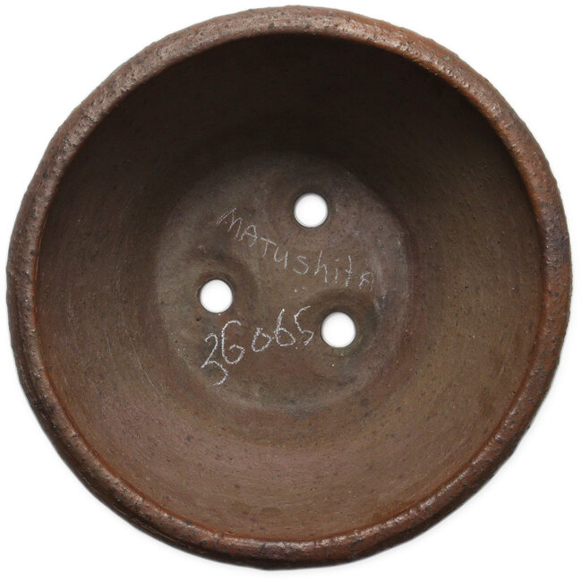 Round unglazed bonsai pot by Reihou (Bonsai Matsushita Hiroyuki or Mr. Matsushita Reiji Master) - 292 x 292 x 145 mm