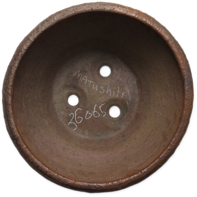 Vaso bonsai rotondo non smaltato di Reihou (Bonsai Matsushita Hiroyuki o Mr. Matsushita Reiji Master) - 292 x 292 x 145 mm