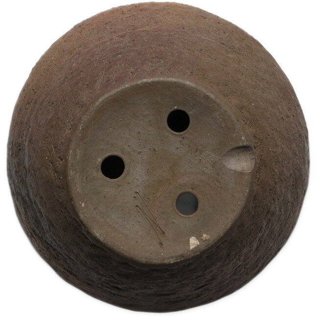 Round unglazed bonsai pot by Reihou (Bonsai Matsushita Hiroyuki or Mr. Matsushita Reiji Master) - 292 x 292 x 145 mm