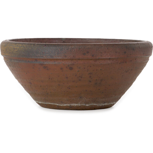 Round unglazed bonsai pot by Reihou (Bonsai Matsushita Hiroyuki or Mr. Matsushita Reiji Master) - 240 x 240 x 100 mm