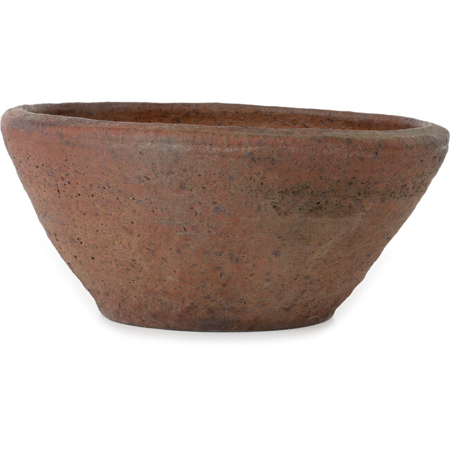 Round unglazed bonsai pot by Reihou (Bonsai Matsushita Hiroyuki or Mr. Matsushita Reiji Master) - 384 x 384 x 173 mm