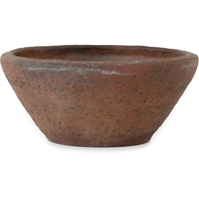 Round unglazed bonsai pot by Reihou (Bonsai Matsushita Hiroyuki or Mr. Matsushita Reiji Master) - 384 x 384 x 173 mm