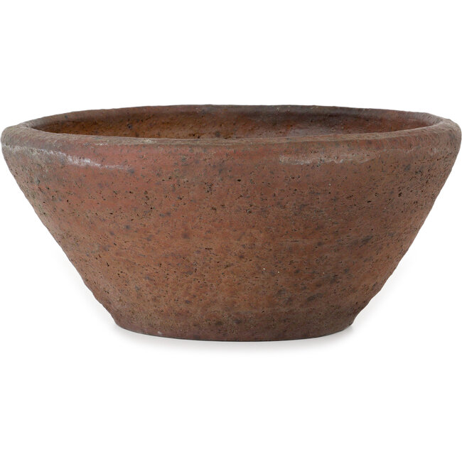 Runder, unglasierter Bonsaitopf von Reihou (Bonsai Matsushita Hiroyuki oder Mr. Matsushita Reiji Master) – 384 x 384 x 173 mm