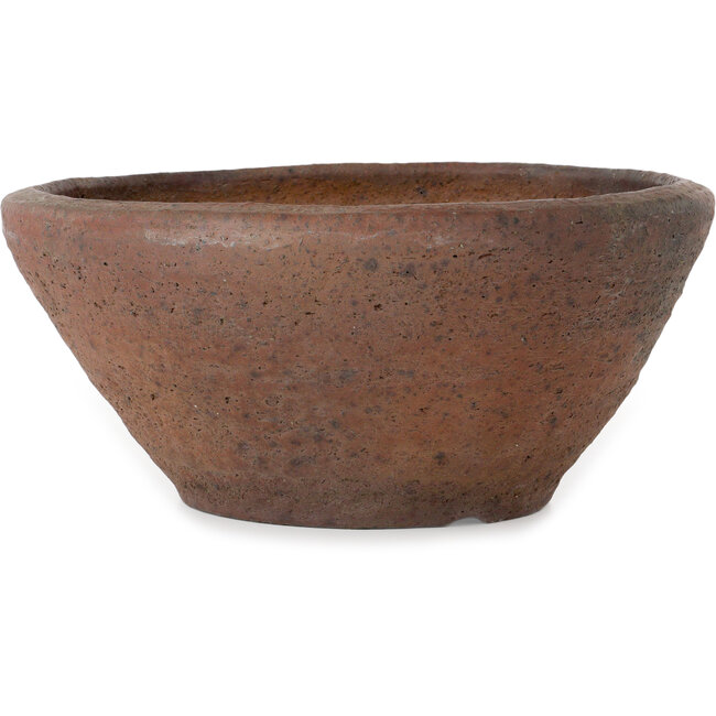 Round unglazed bonsai pot by Reihou (Bonsai Matsushita Hiroyuki or Mr. Matsushita Reiji Master) - 384 x 384 x 173 mm
