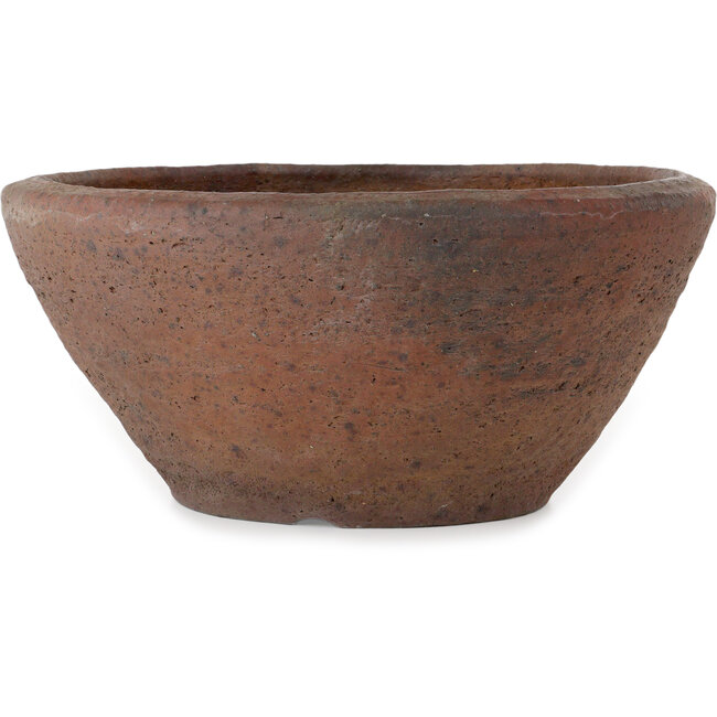 Round unglazed bonsai pot by Reihou (Bonsai Matsushita Hiroyuki or Mr. Matsushita Reiji Master) - 384 x 384 x 173 mm