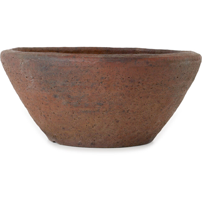 Round unglazed bonsai pot by Reihou (Bonsai Matsushita Hiroyuki or Mr. Matsushita Reiji Master) - 384 x 384 x 173 mm