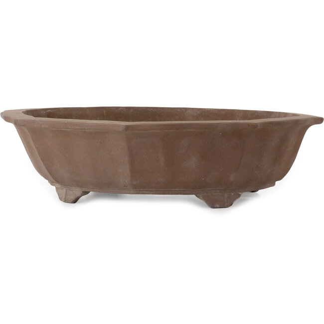 Lotus unglazed bonsai pot by Terahata Satomi Mazan - 503 x 503 x 130 mm