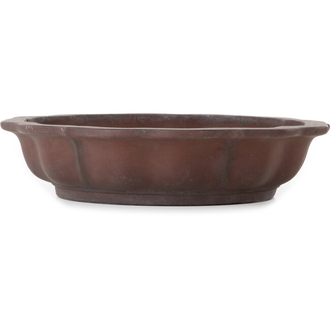 Lotus unglazed bonsai pot by Yamaaki Toshio (third generation) - 425 x 425 x 105 mm