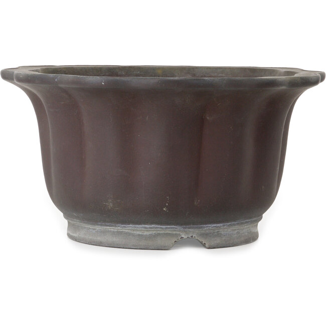 Pot à bonsaï Lotus non émaillé par Yamaaki Toshio (troisième génération) - 410 x 410 x 215 mm