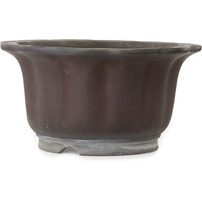 Pot à bonsaï Lotus non émaillé par Yamaaki Toshio (troisième génération) - 410 x 410 x 215 mm