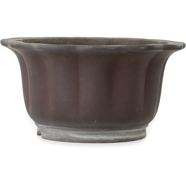 Lotus unglazed bonsai pot by Yamaaki Toshio (third generation) - 410 x 410 x 215 mm