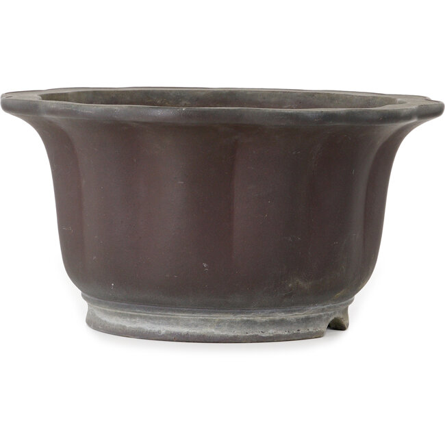 Pot à bonsaï Lotus non émaillé par Yamaaki Toshio (troisième génération) - 410 x 410 x 215 mm