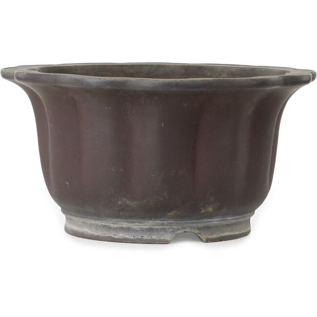 Lotus unglazed bonsai pot by Yamaaki Toshio (third generation) - 410 x 410 x 215 mm