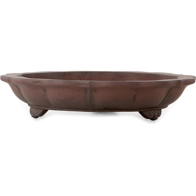 Maceta de bonsái Lotus sin esmaltar de Yamaaki Toshio (tercera generación) - 477 x 477 x 100 mm