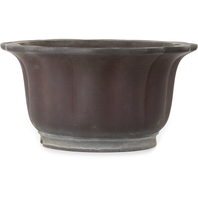 Lotus bonsai pot zonder glazuur van Yamaaki Toshio (derde generatie) - 410 x 410 x 215 mm