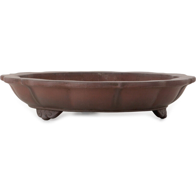 Vaso bonsai Lotus non smaltato di Yamaaki Toshio (terza generazione) - 477 x 477 x 100 mm