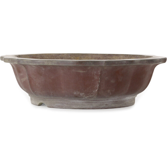 Lotus unglazed bonsai pot by Yamaaki Toshio (third generation) - 523 x 523 x 144 mm