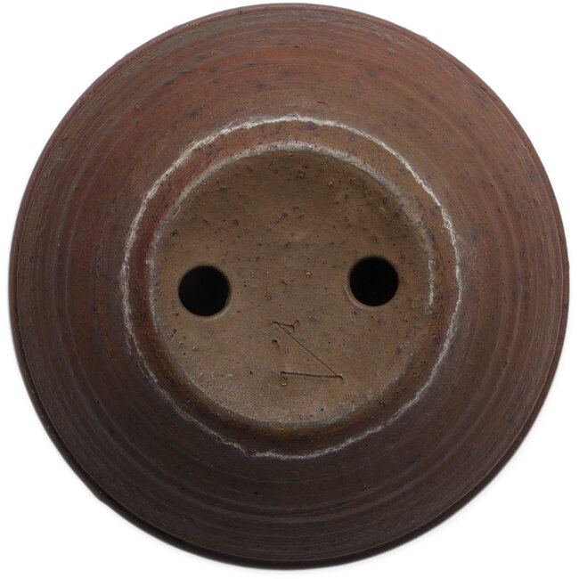 Pot à bonsaï rond non émaillé par Reihou (Bonsai Matsushita Hiroyuki ou Mr. Matsushita Reiji Master) - 240 x 240 x 100 mm