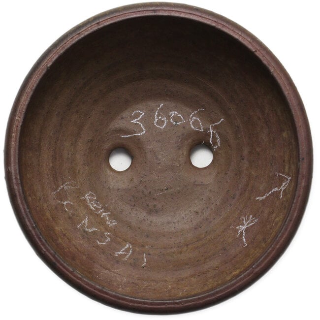 Vaso bonsai rotondo non smaltato di Reihou (Bonsai Matsushita Hiroyuki o Mr. Matsushita Reiji Master) - 240 x 240 x 100 mm