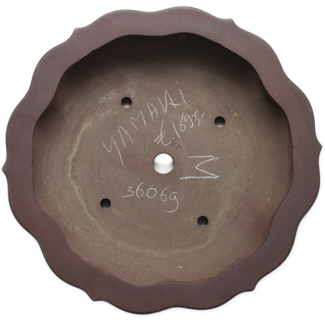 Pot à bonsaï Lotus non émaillé par Yamaaki Toshio (troisième génération) - 535 x 535 x 160 mm