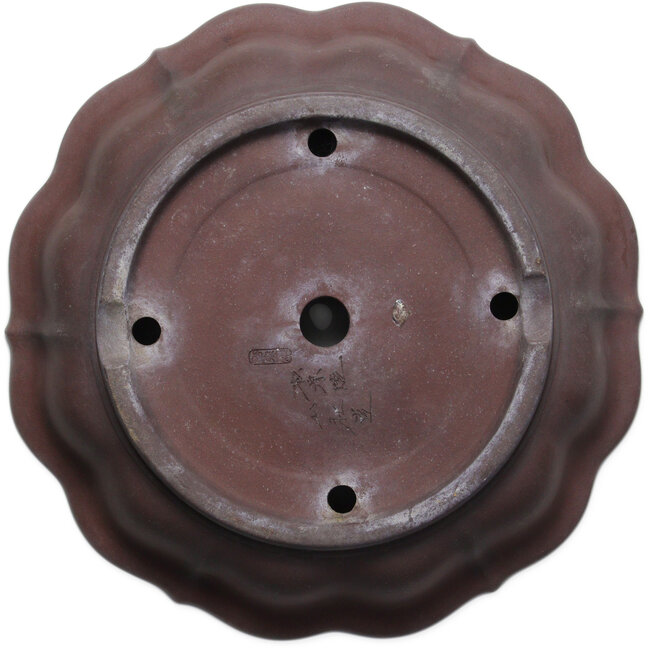 Lotus bonsai pot zonder glazuur van Yamaaki Toshio (derde generatie) - 425 x 425 x 105 mm