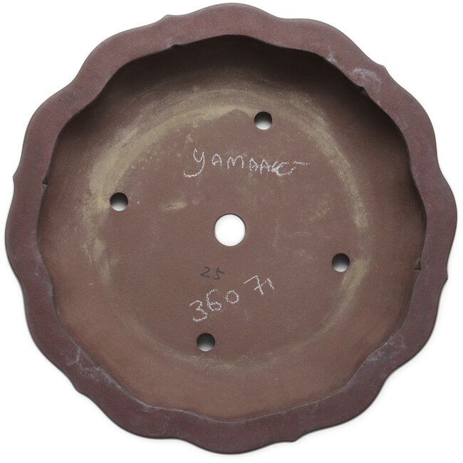 Lotus bonsai pot zonder glazuur van Yamaaki Toshio (derde generatie) - 425 x 425 x 105 mm